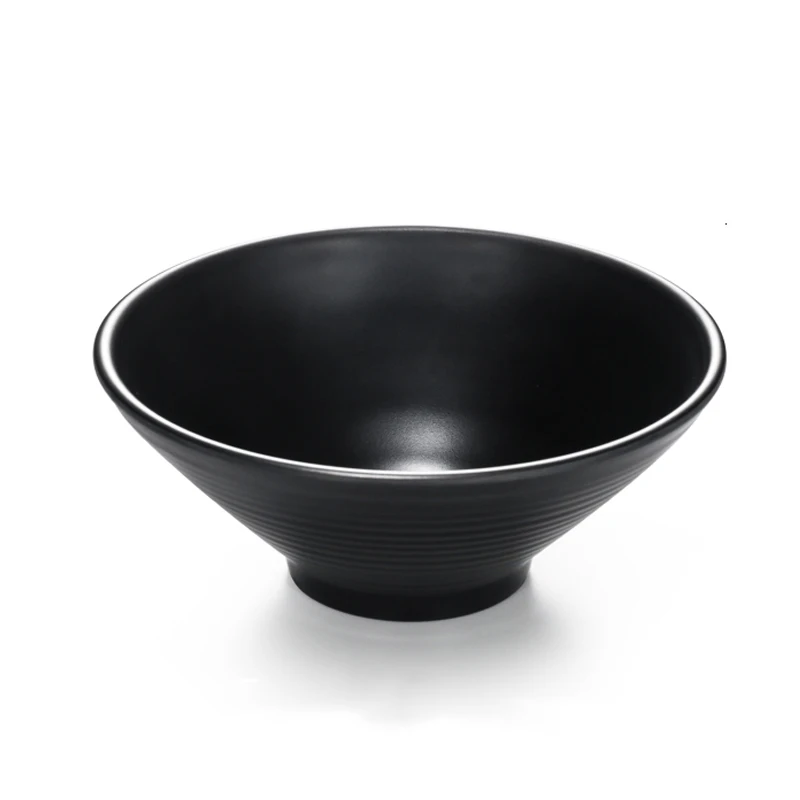 Custom Logo Melamine Bowl Tableware Serving Restaurant A5 High Quality Matte Black Melamine Ramen Bowl