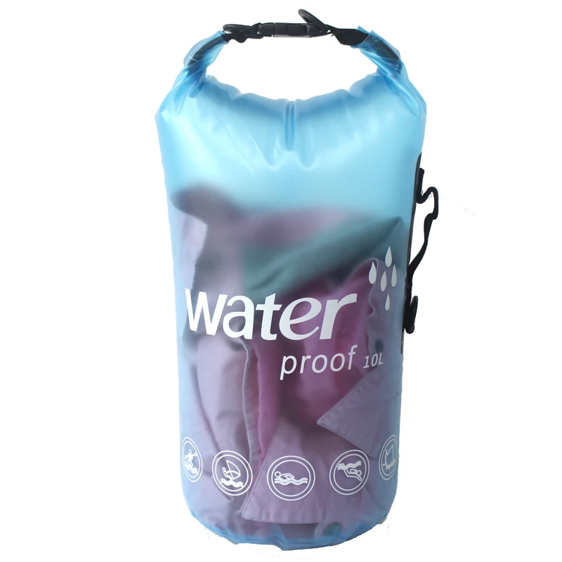 10L Custom Waterproof Bags Beach Sport Outdoor Wet Pvc Sacks Water Proof Sack Ocean Pack Shoulder Dry Bag