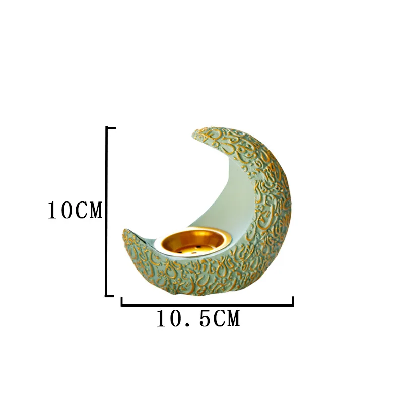 Middle East Arab Ramadan Bright crescent resin incense burner ancient and elegant desktop decoration aromatherapy burner