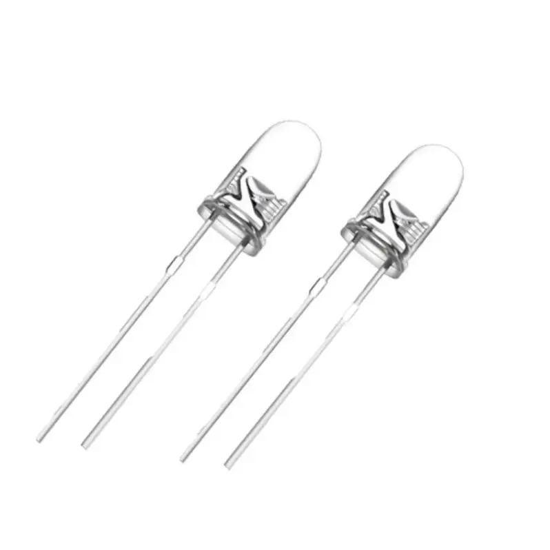 3mm transparent white hair and warm white feet round head straight plug-in led 3mm lamp beads light-emitting diode