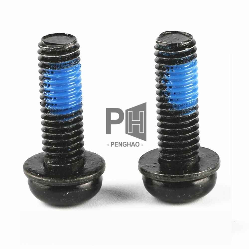 Custom Nylock Round Head Combination Screws Cross Flat and Spring Washer Black Zinc Nylon Patch Adhesive Anti-Loose Bolts
