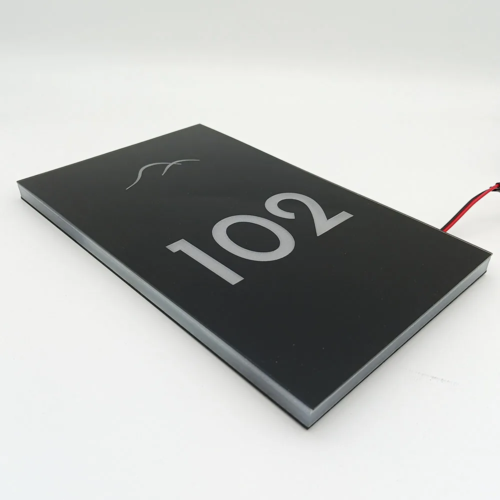 Customized Indicator Sign Hotel Apartment Using Room Number Sign Plate Panel With LOGO LED Direction Guide Acrylic Sign Plate