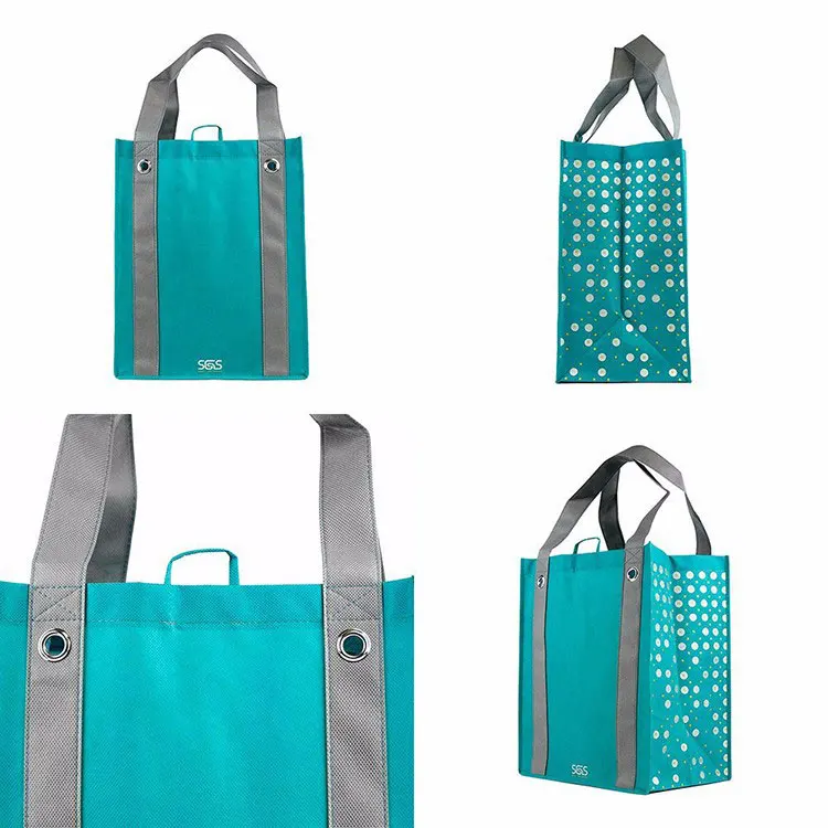 Custom printed foldable reusable tote box bag shopping handled collapsible bag
