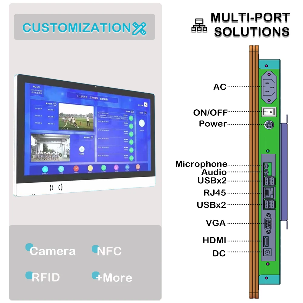 Настенный ЖК-экран Full HD 4K цифровой рекламный монитор для помещений и улицы 15-65 дюймов система Android
