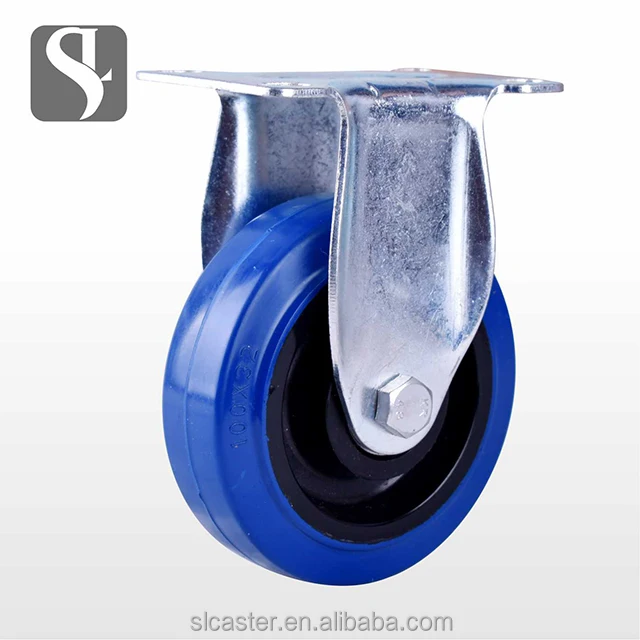Синие резиновые направляющие колеса среднего размера, мебельные ролики для тележек