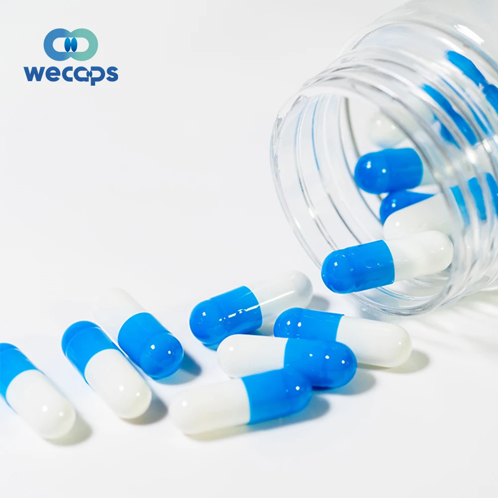 Wecaps Factory Wholesale Size 00 0 1 2 3 4 Gelatin Empty Capsule Nutrifirst Empty Separated Capsules Custom Empty Blue Capsules