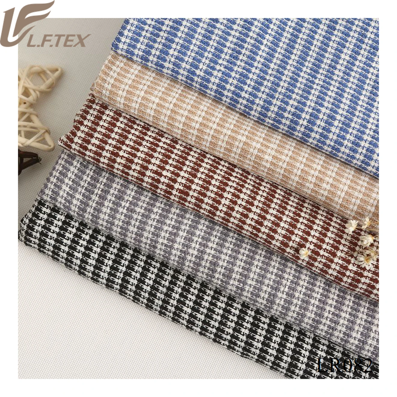 Оптовая продажа, пряжа dobby, крашеная Смешанная льняная вискозная ткань для домашнего текстиля