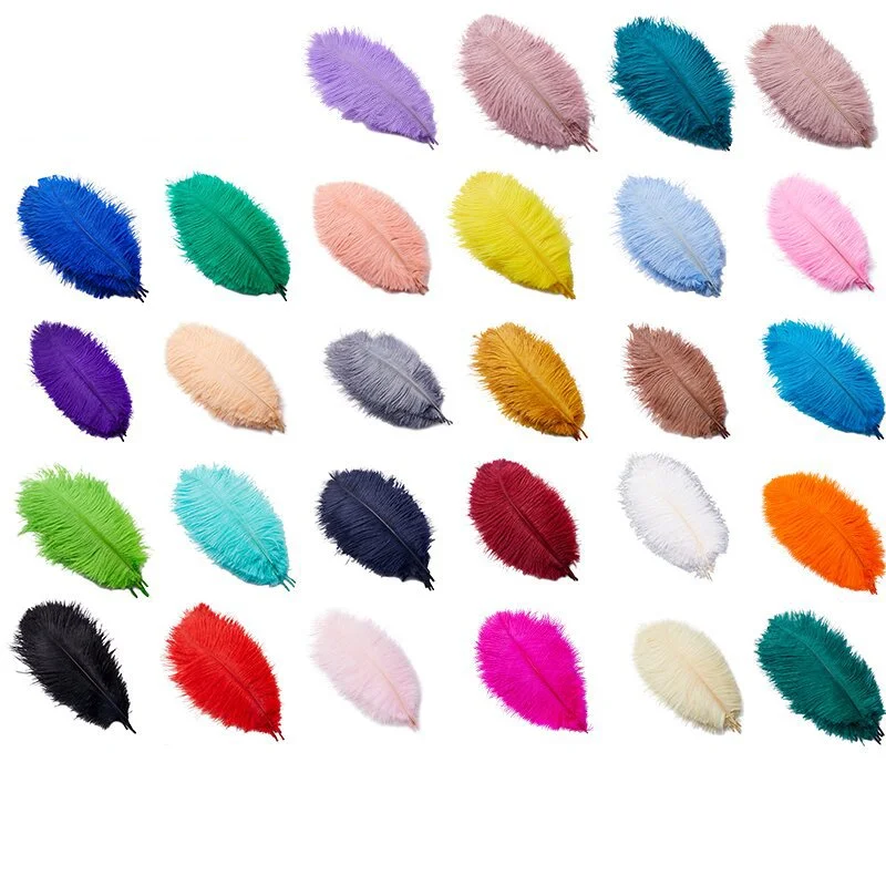 wholesale feather ostrich crafts supplier full size 20-80 cm natural colorful white black ostrich feather trim