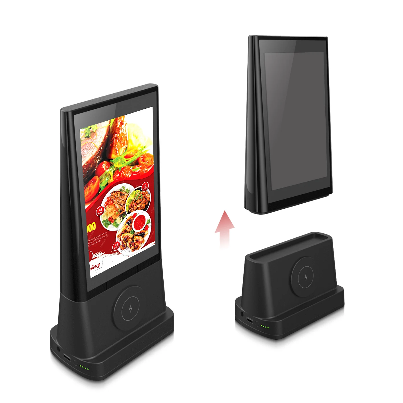 Trend Wireless charging FYD06 Cloud Sever Android 11 Double Side Digital Kiosk Restaurant Menu Display Table Advertising Player