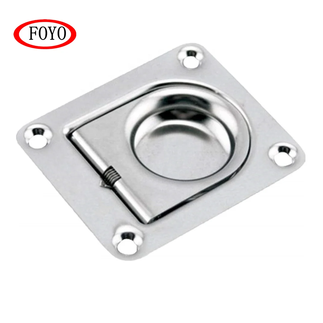 Foyo Brand 1-3/4' Stainless Steel Rectangular Spring Loaded Flush Lift Handle Stainless Steel for Yacht and Kayak