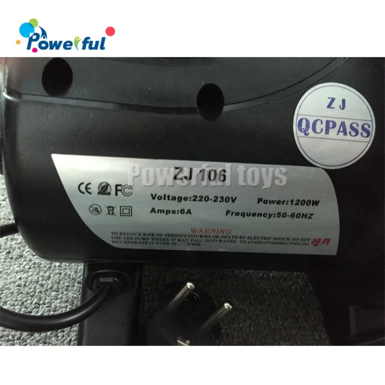 Electric air pump, small air blower for inflatables with different plug