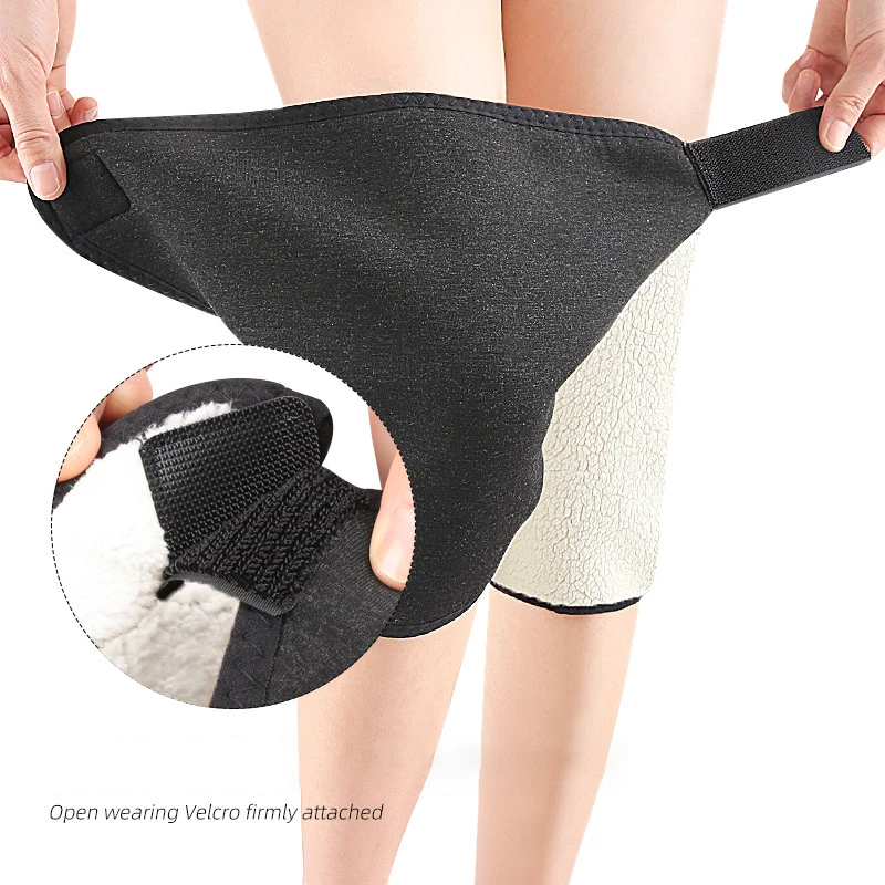 Double-layer Composite Wool-like Sheep Cover Knee Pads for Autumn Winter Unisex Padded Velvet Protectors Keep Warm Kneepads