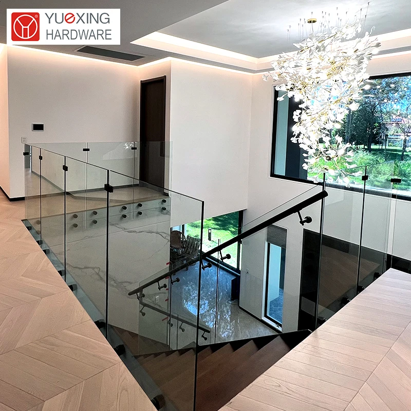 Townhouse Affordable Mezzanine Standoff railing handrail Easy installed Frameless glass railing