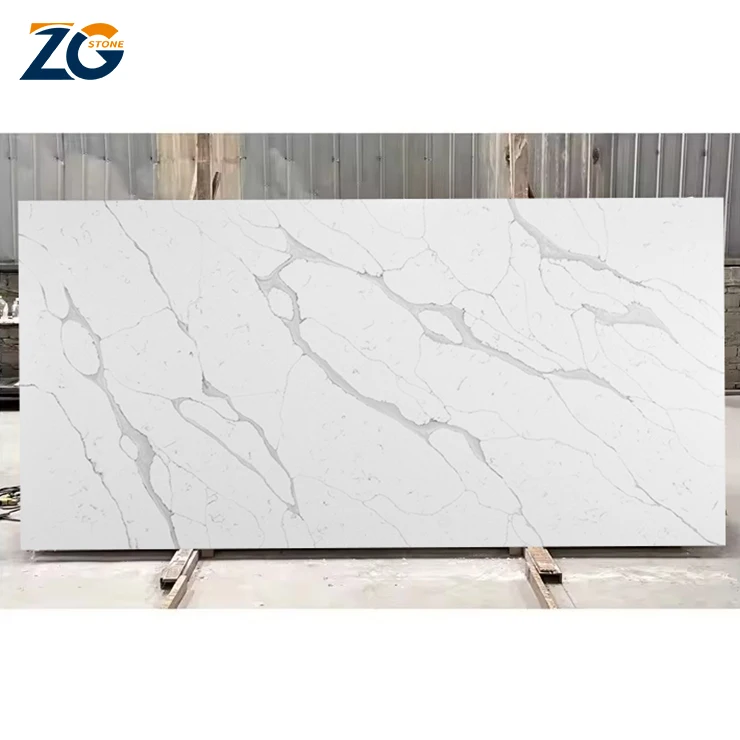 ZGSTONE OEM/ODM Luxury Quartz Stone Vanity Counter Top Marble Tile Artificial Quartz Stone Slabs Polished Surface Table Top