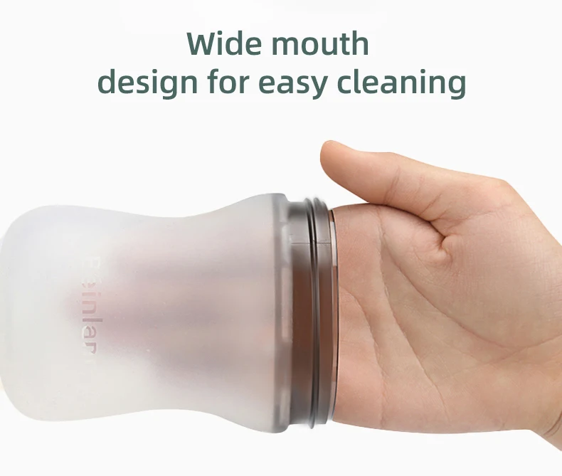 BPA Free baby milk bottle Infant hands free silicone