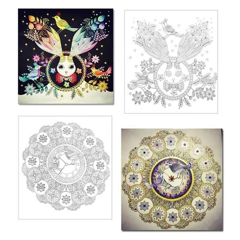 24 стр. антистресс игрушки для рисования детская книжка-раскраска живопись Secret Garden арт развивающие