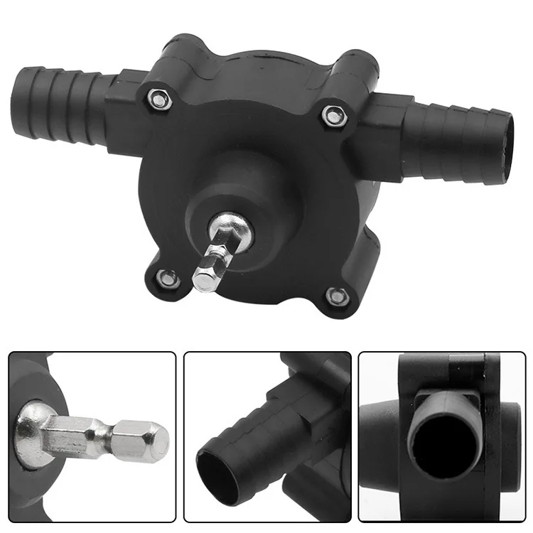 Electric Drill Pump Self Priming Transfer Pumps Oil Fluid Water Pump Portable Round Shank Heavy Duty Self-Priming Pump