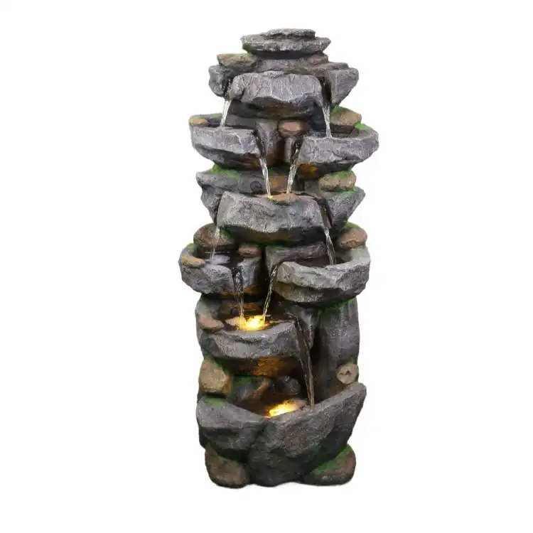 Popular Rockery Large Resin Water Curtain Wall Outdoor Decoration Ornament Garden yard lawn Waterfall tie Water tier Fountain