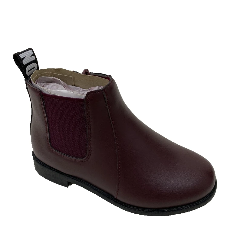 2020 Winter Red Genuine Leather Baby Girl Chelsea Boots Comfy Light Weight Girls Shoes