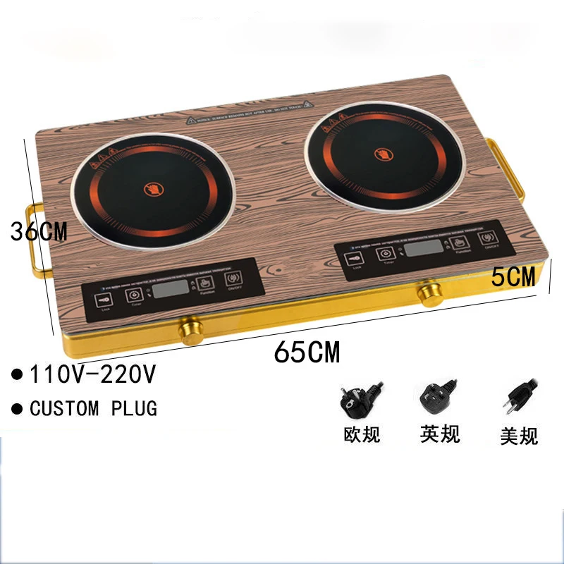Double Ceramic Electric Infrared Stove Household Ceramic Cookers With LED Display Glass Panel