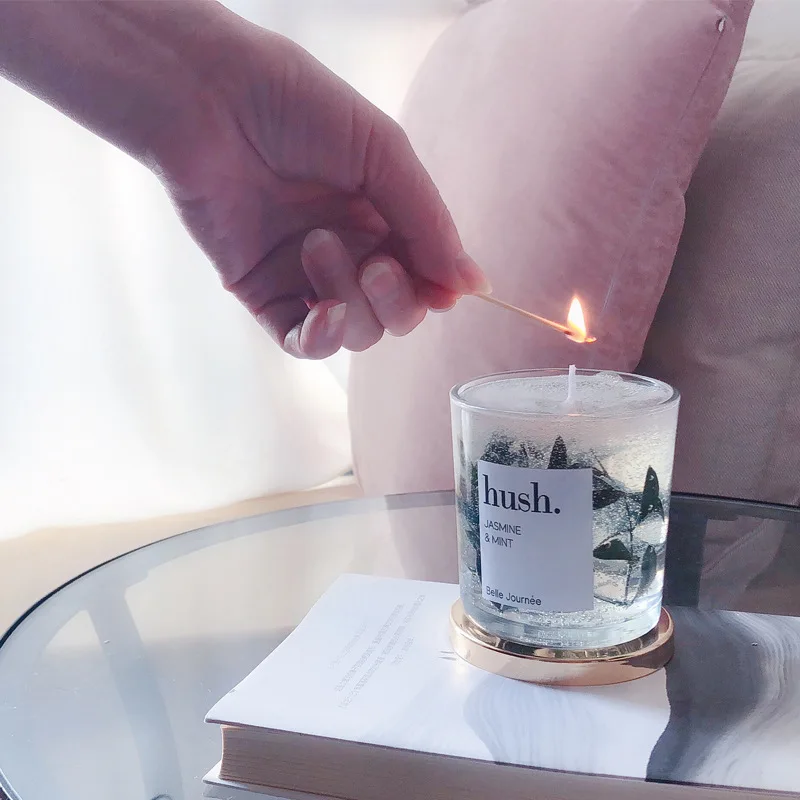 
Jelly candles environmental protection dry flower scented candles with hand gift candles glass jar 