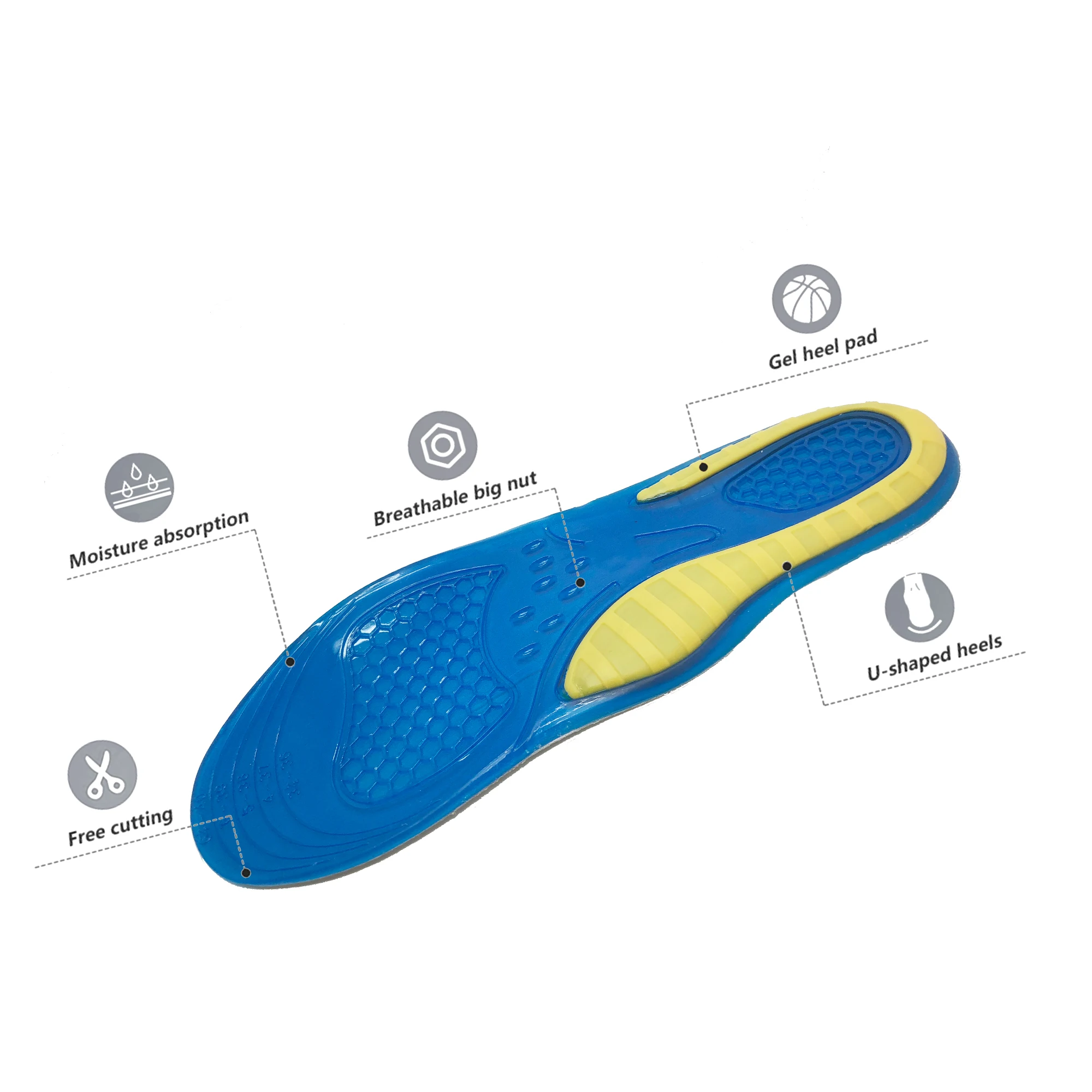 VKTRY VK Insoles Gel orthopedic insoles for flat feet eva sole shoes insole
