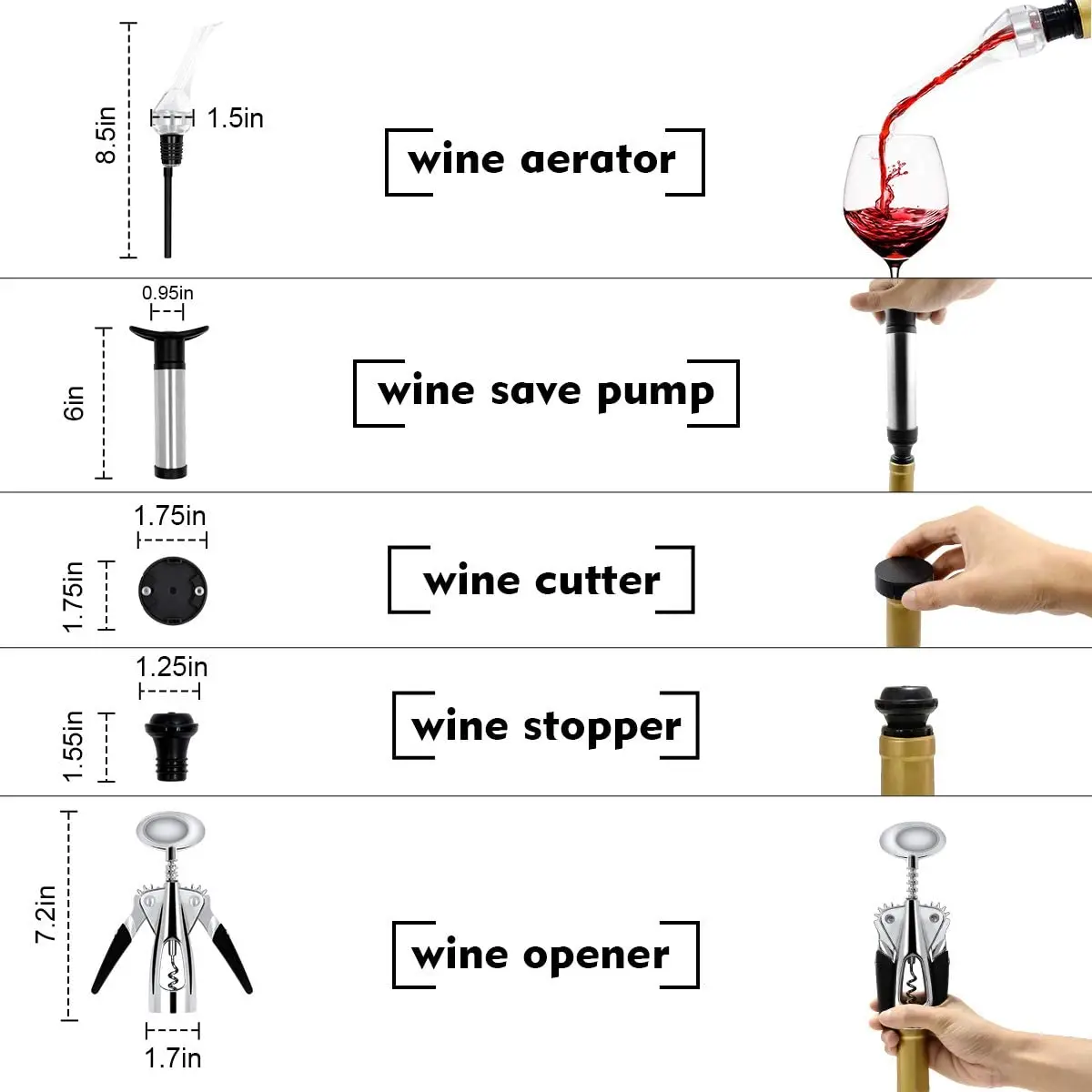  8pcs Premium All-in-one Multifunctional Wing Waiter Corkscrew Screwpull Bottle Wine Opener