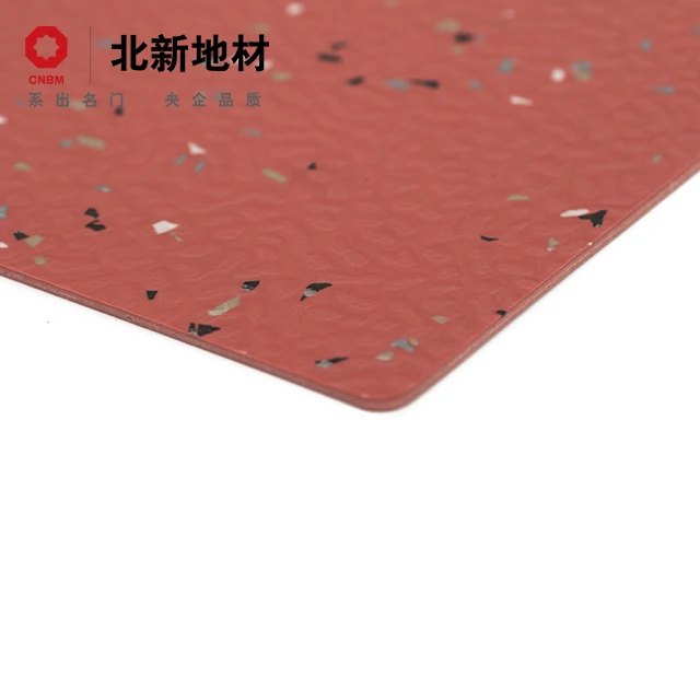 BEIXIN Light Red Rubber Plastic Carpet for Gym Area PVC Vinyl Floor Gym Floor Roll BXRP20-7009