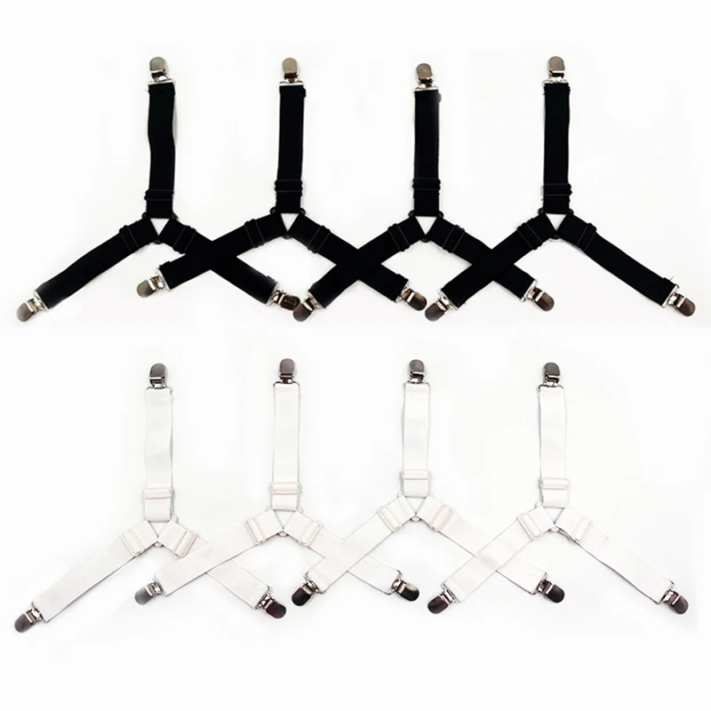 Promotion 4PCS/PACK Adjustable Elastic Bed Sheet Holder Corner Strap Sofa Bed Bands Grippers Bed Sheet Fastener Clip