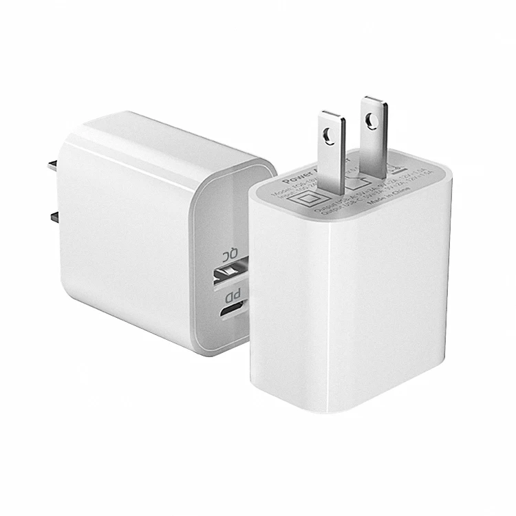 
Dual Ports 18w PD Type c Usb Travel Charger Wall Mobile Phone Charger 18w pd set For Iphone 12 