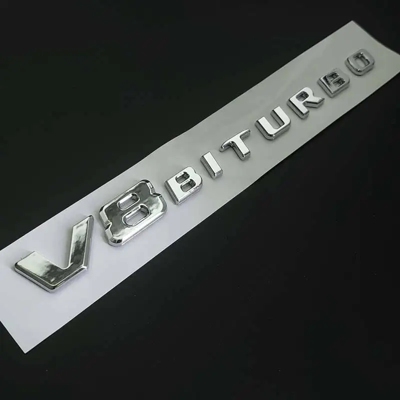 Wholesaler Firmly pasted 2pcs BITURBO 4matic Letters Fender Emblems Badges Fit for Mercedes Benz AMG