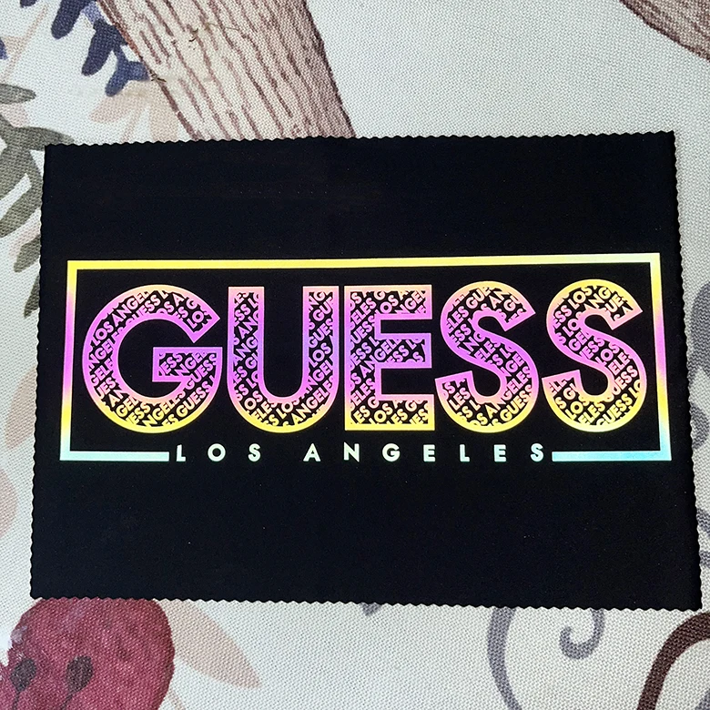 Custom rainbow bright reflective heat press iron on transfer screen sticker printing label film logo vinyl for t shirt clothing