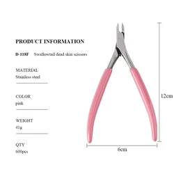 Lidan Professional Manicure Tools Stainless Steel Pink Handle Dead Skin Remover Cuticle Nail Clipper / Nail Nipper/Nail Cutter