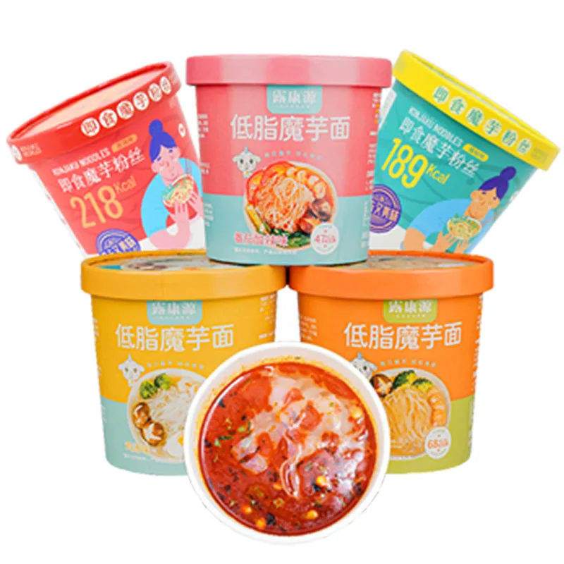 Мгновенная конжаковая лапша с низким содержанием жира, низким энергопотреблением, сменная пища, Органическая безглютеновая мгновенная конжаковая лапша-рамен