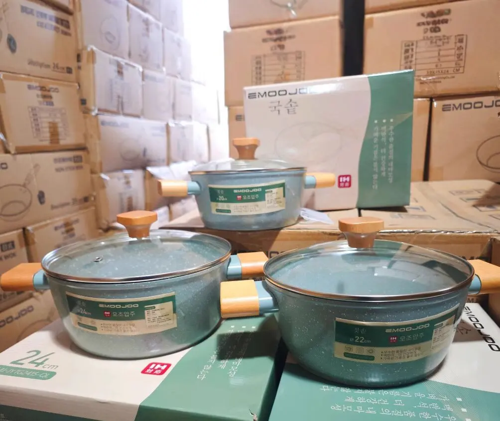 Горячая распродажа индукционная плита газовая кухонная посуда алюминиевый литой кастрюля для тушеного мяса каменный двухсторонний с антипригарным покрытием домашнего