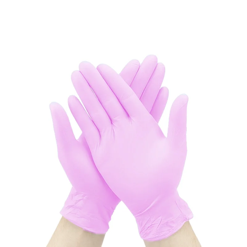 wholesale china nitrile gloves 100 pack hand gloves pink xs 6mil powder free