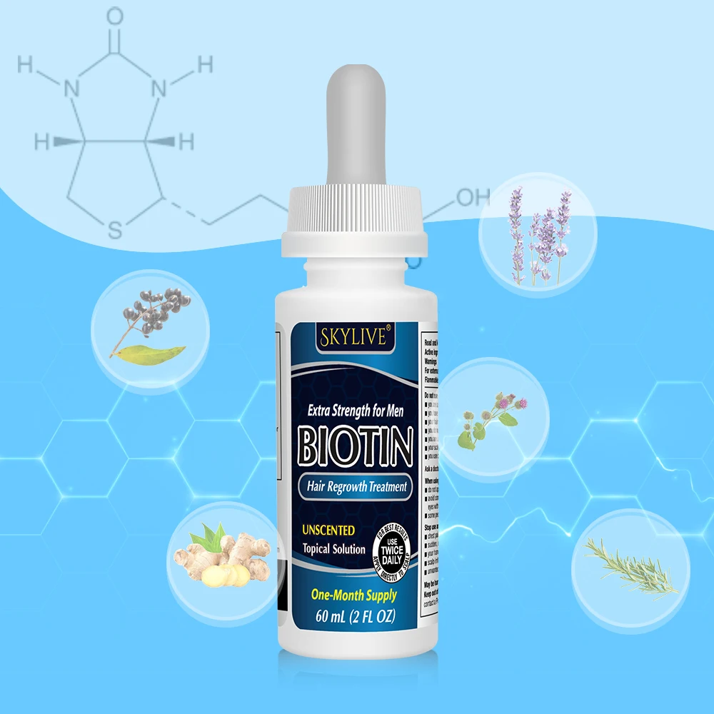 Biotin Hair Growth Serum For Anti Loss Essential Oil Products Fast Treatment Prevent Thinning Dry Frizzy Repair Private Label