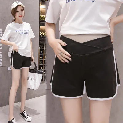 
Fashional Summer Comfortable Cotton Material Cross Care Belly Design Casual Pants for Pregnant Woman 