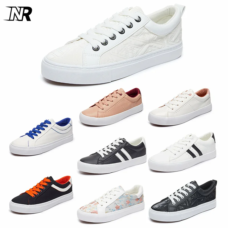 New Arrivals Casual Classic Pu Leather Upper Sneakers Sole White Shoes Comfortable Rubber for Women Cotton Fabric NR Pvc,rubber