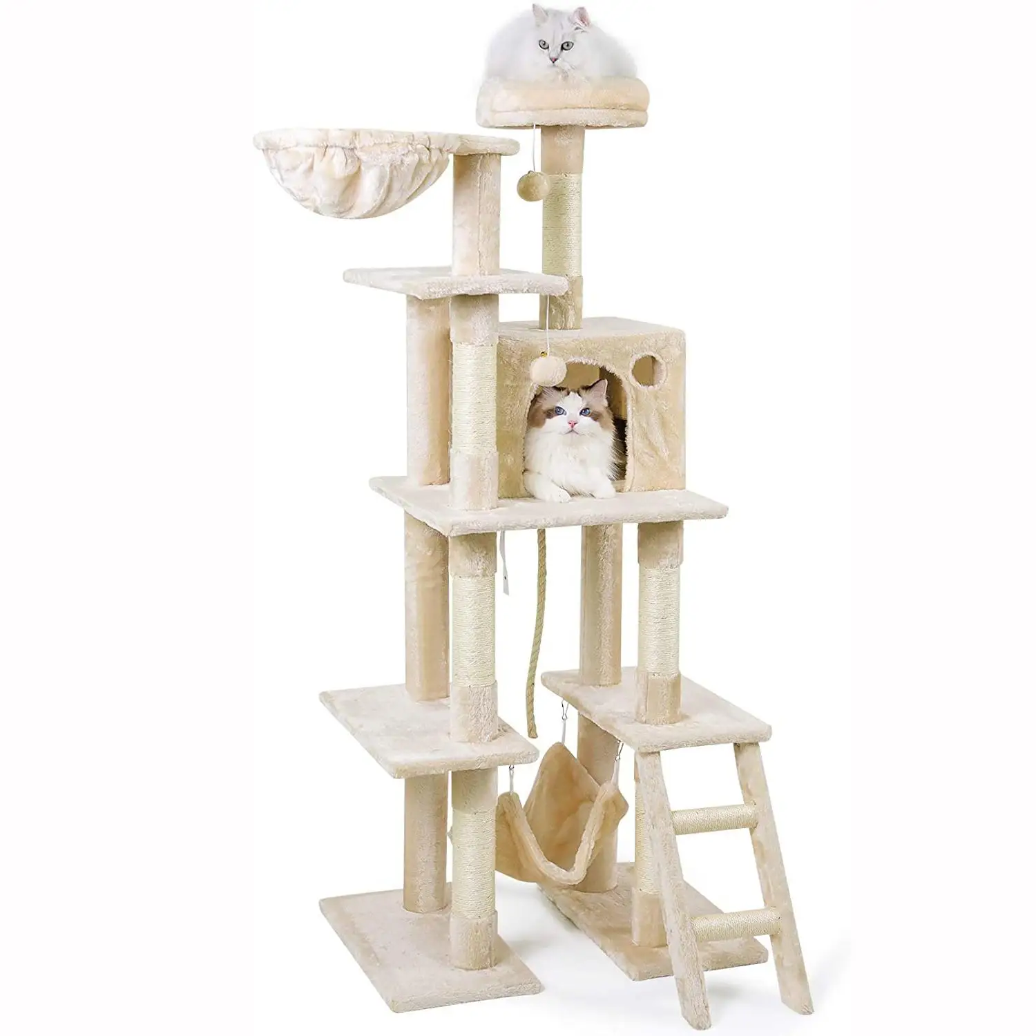 Luxury Outdoor Big Furniture Modern House Tower Wood Pet Scratcher Large Wooden Climbing Towers Cat Tree for Cats