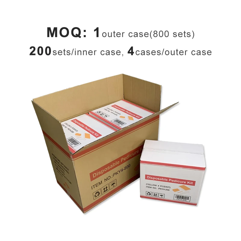 США Бесплатная доставка 200 набор опознавательных знаков чехол одноразовые 4 шт. маникюрный набор Профессиональный 4 в 1 педикюрный набор для ногтей для салонов красоты