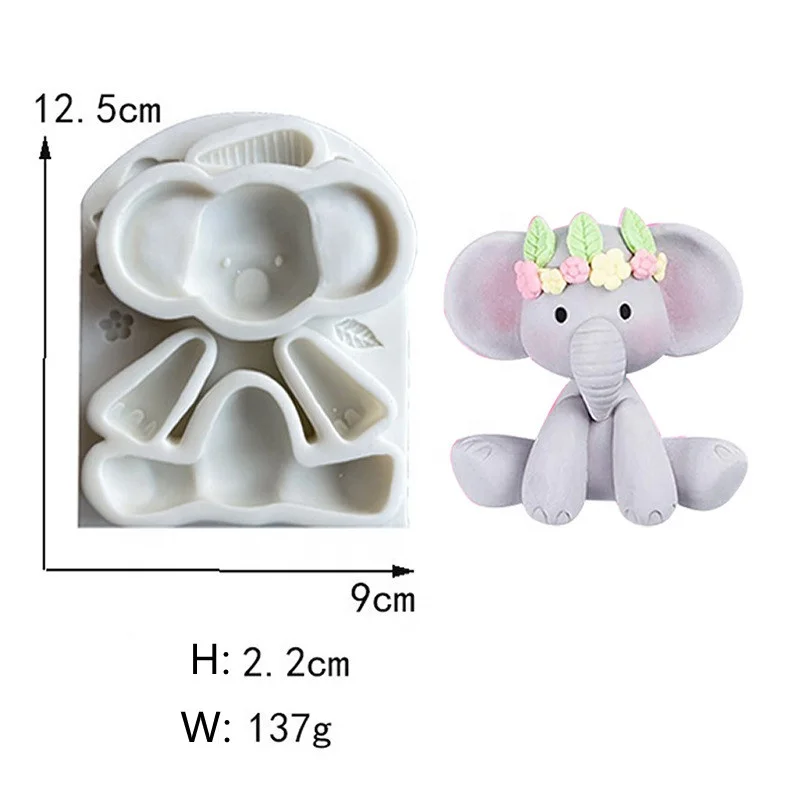 Custom Cartoon Silicone Mold Baked Lion Giraffe Elephant Bear Monkey Chocolate Fondant Molds Cake Decoration Tools Resin Molds