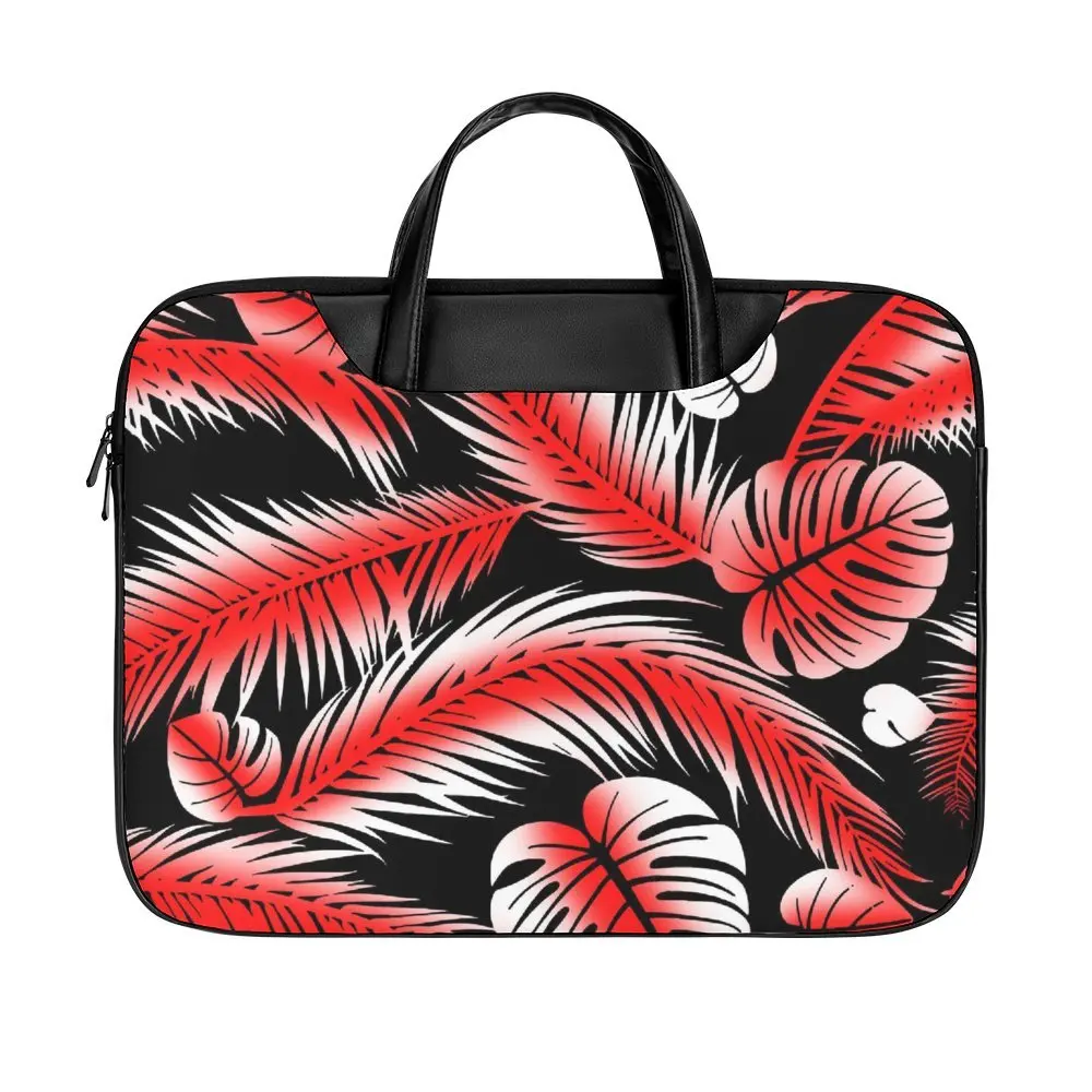 Hibiscus Flowers Waterproof Notebook Case Cover Hawaii Island Tribe Laptop Sleeve With Handle Polynesian Laptop Handbag
