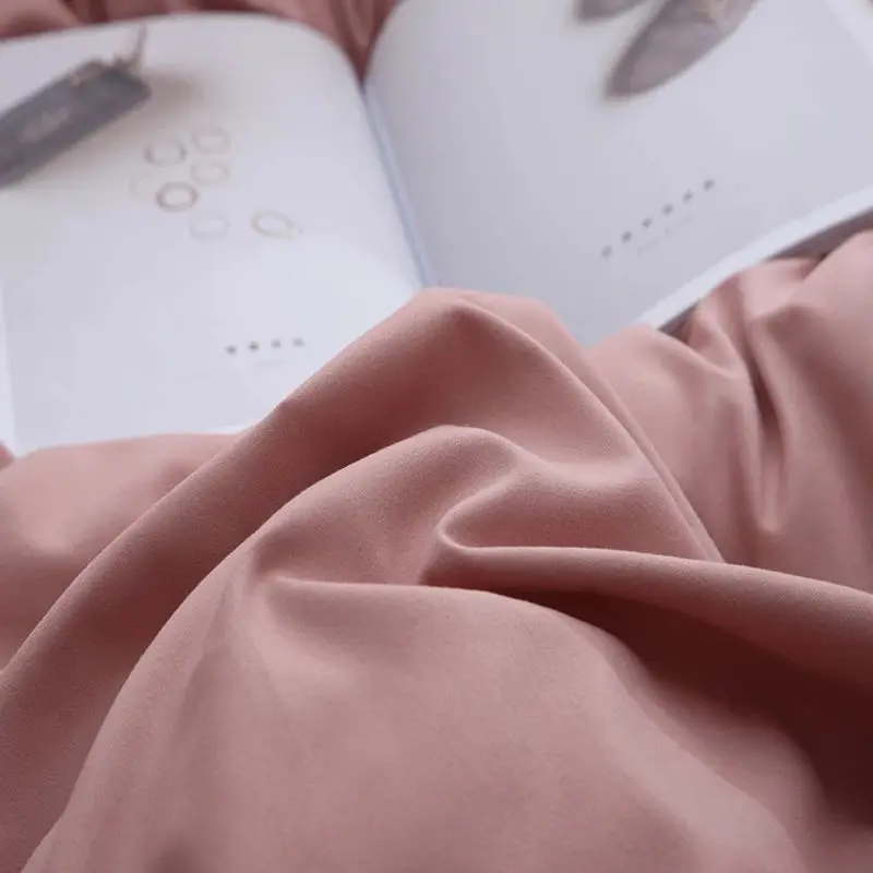 King Size Quilt 100% Cotton Satin Microfiber Pink Cover Comforter Bedding Set For Bedroom