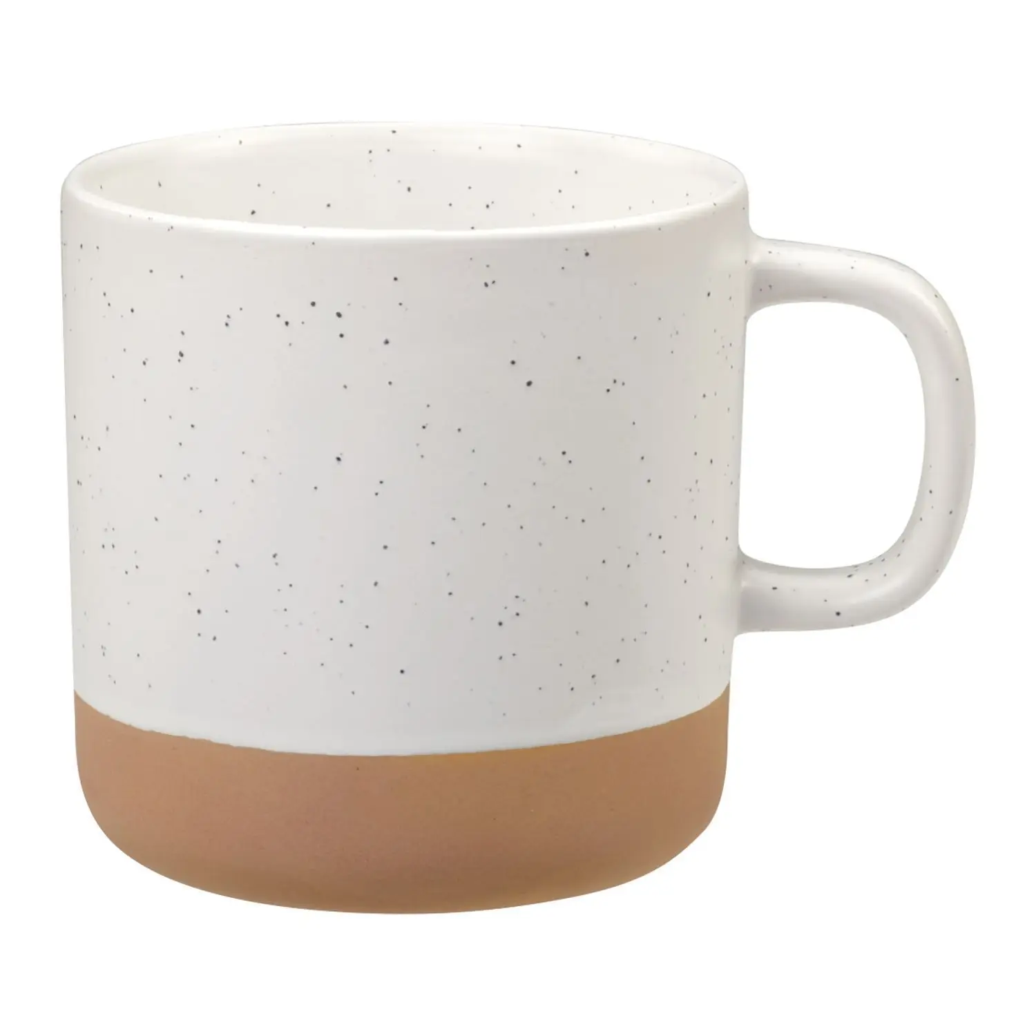 GZYSL Factory Custom Two Color Combination matte white/black Speckled Breakfast Milk Tea Water Coffee Stoneware Mug with Dot