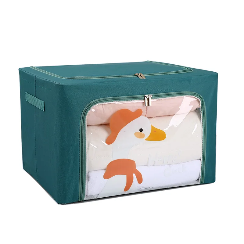 Clothes Quilt Storage Bag With Sturdy Zippered  Blanket Sweater Closet Organizer Box Cloth Cabinet Container