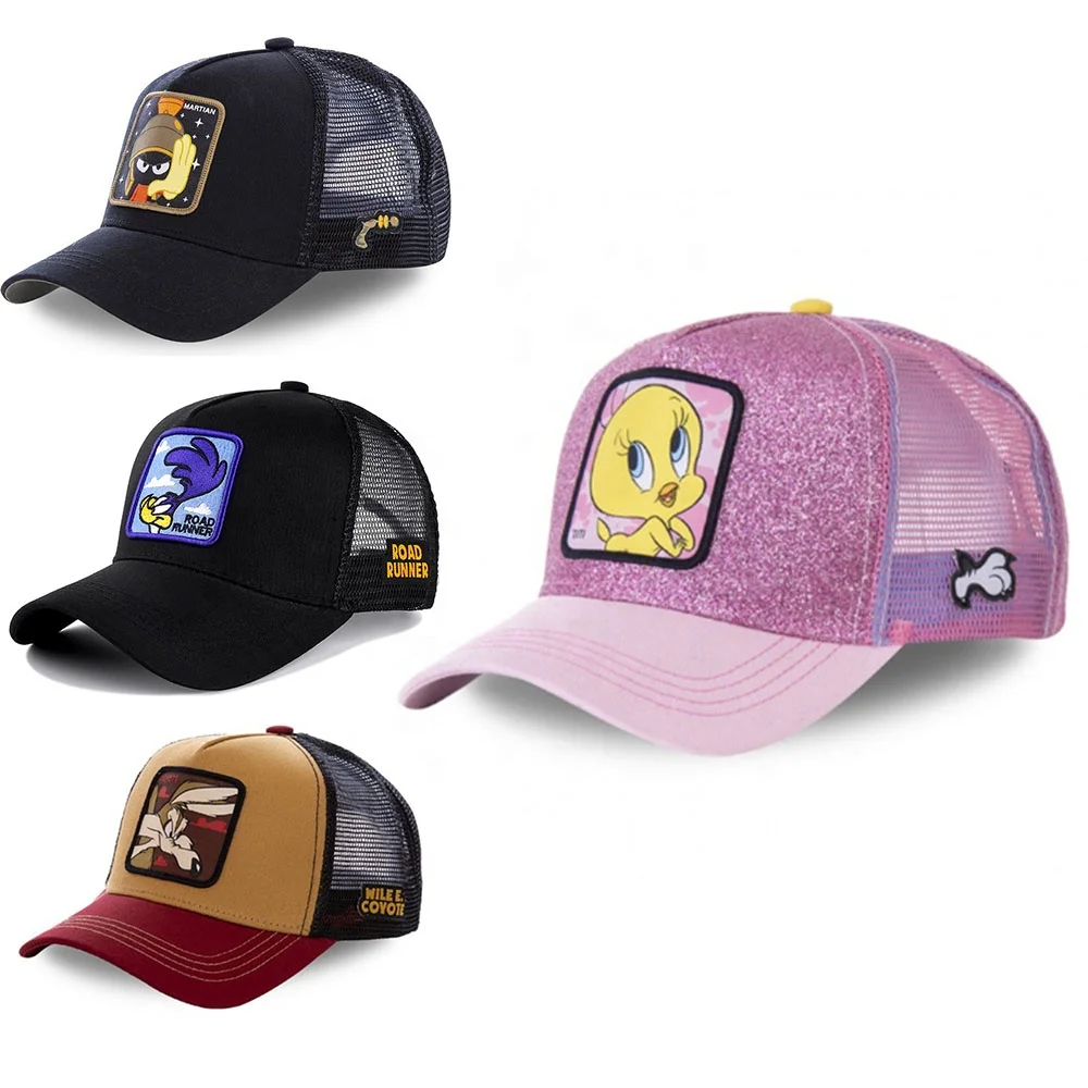 
Wholesale TITI Duck Cartoon Anime Snapback Cap Baseball Cap Hip Hop Dad Mesh Hat Trucker Caps Sun Hat for Women 