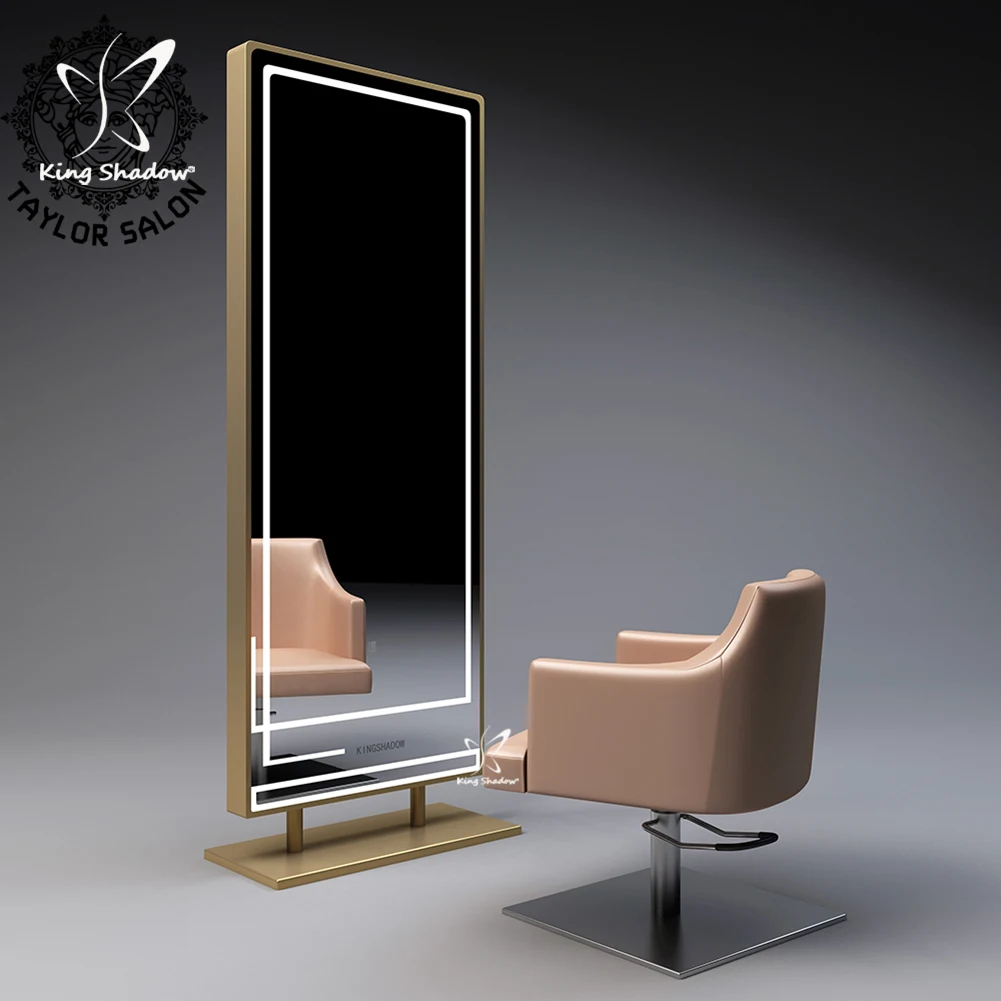 Hair Salon dressing Mirror Decorative Wall With LED Light And Styling