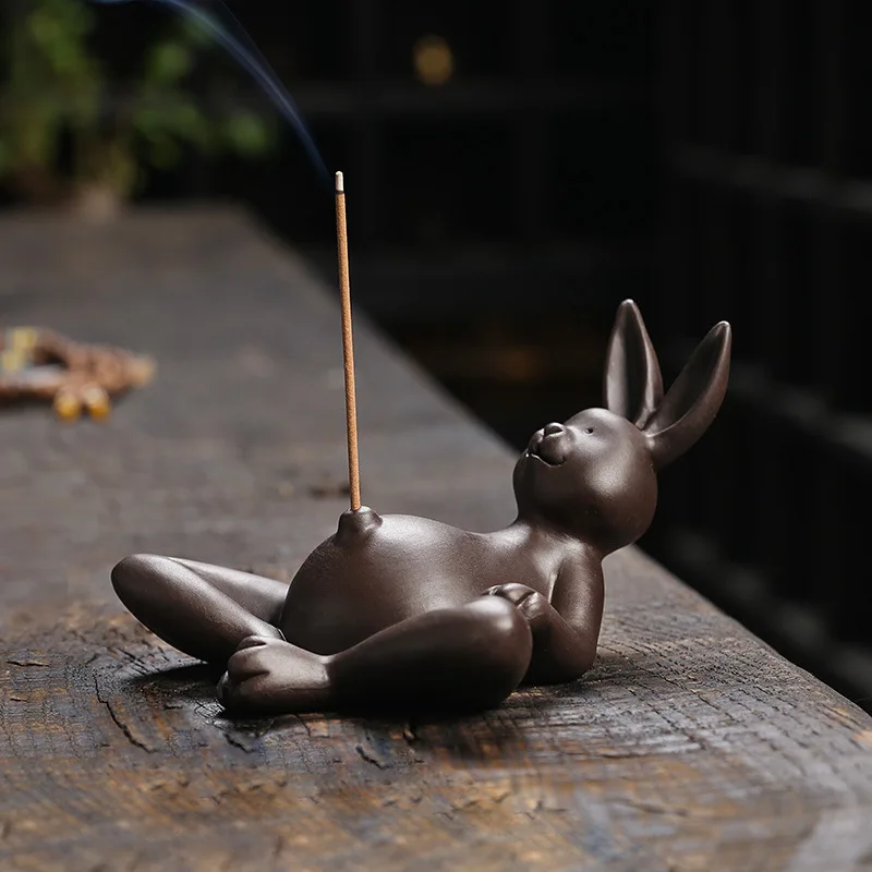 Cute Animal Frog Incense Holder with Incense Sticks Ceramic Incense Burner Cone for Stress & Anxiety Relief Yoga Meditation