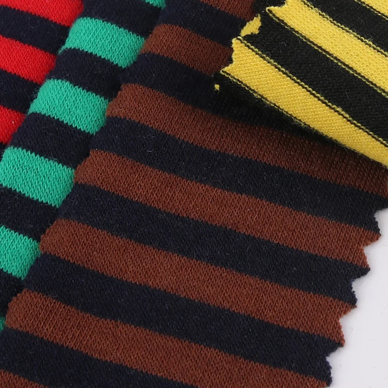 Checkered 95% cotton and 5% spandex Yarn-Dyed Strips Cotton Stretch Dry Fit Knit Fabric